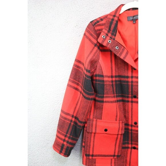 Talbots Wool Blend Red Plaid Jacket-Size Small-Preppy - Picture 2 of 13